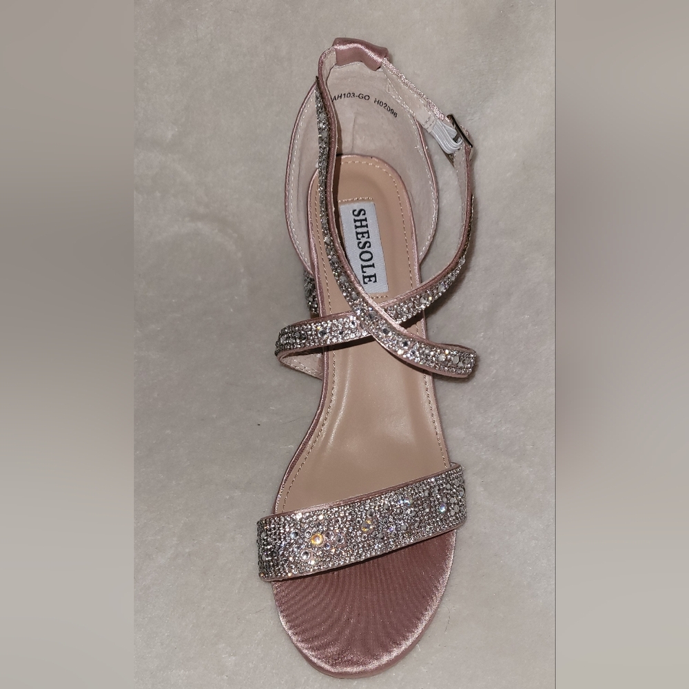 Women's Pink Rhinestone Sandals - Picture 6 of 6